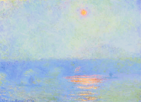 Claude Monet Waterloo Bridge, Effect of Sunlight in the Fog